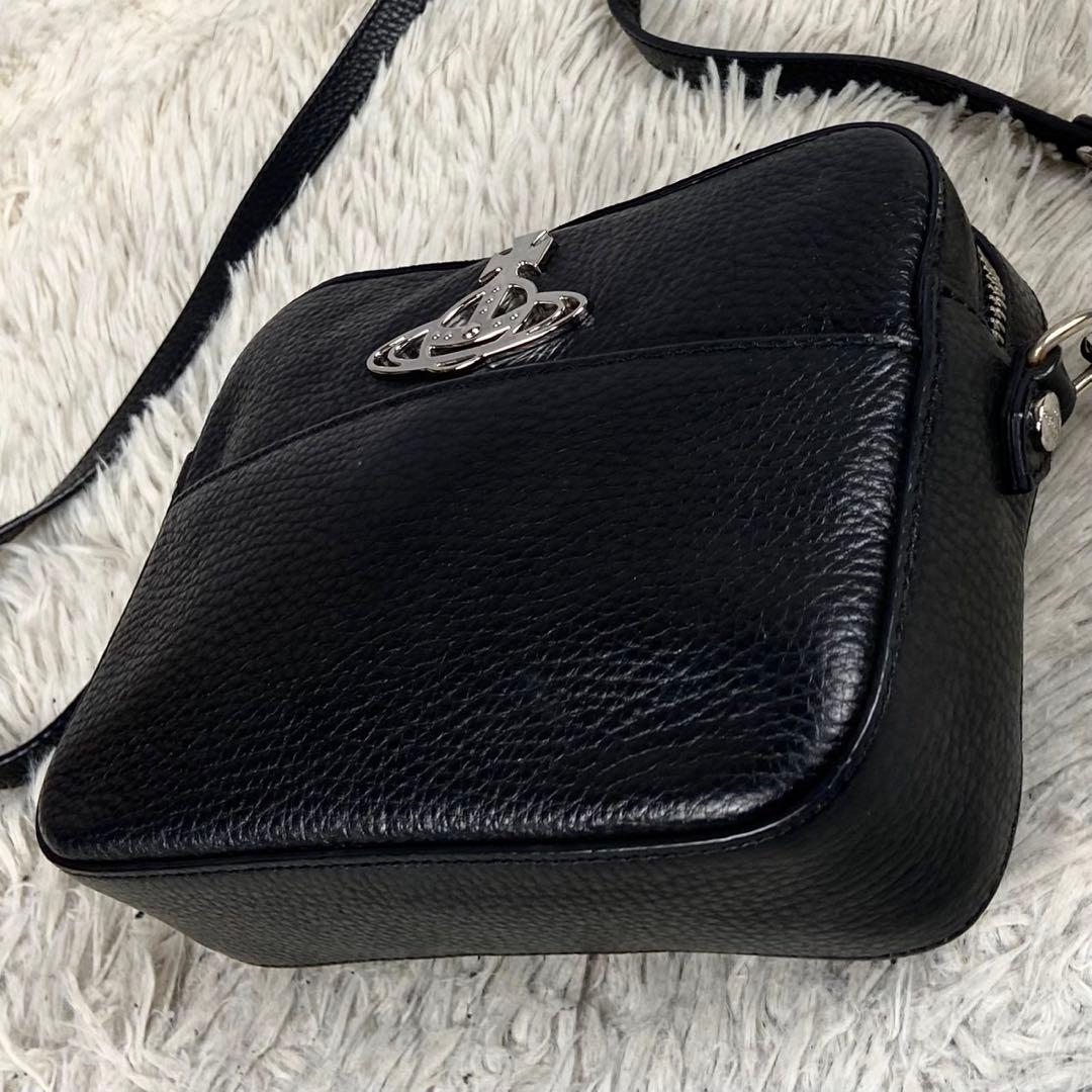 極美品 ヴィヴィアンウエストウッド レザー オーブ ショルダーバッグ ブラック