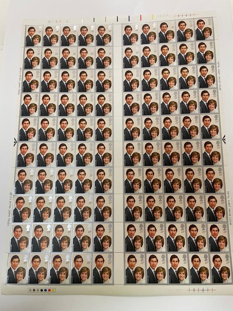 チャールズ ダイアナ 記念切手 2シート