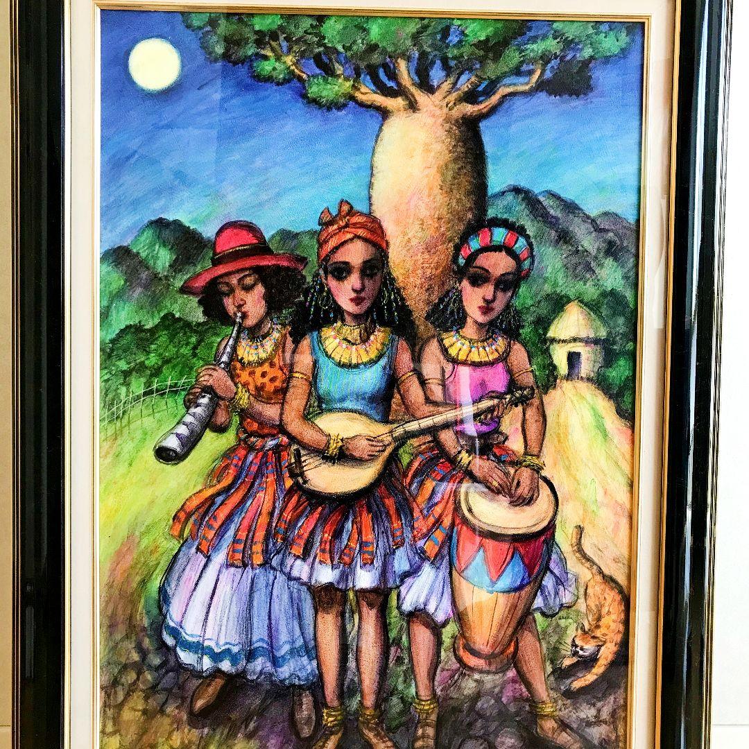 バオバブの木　絵画 バオバブの木のアフリカ風景ポスター | Poster Store JP