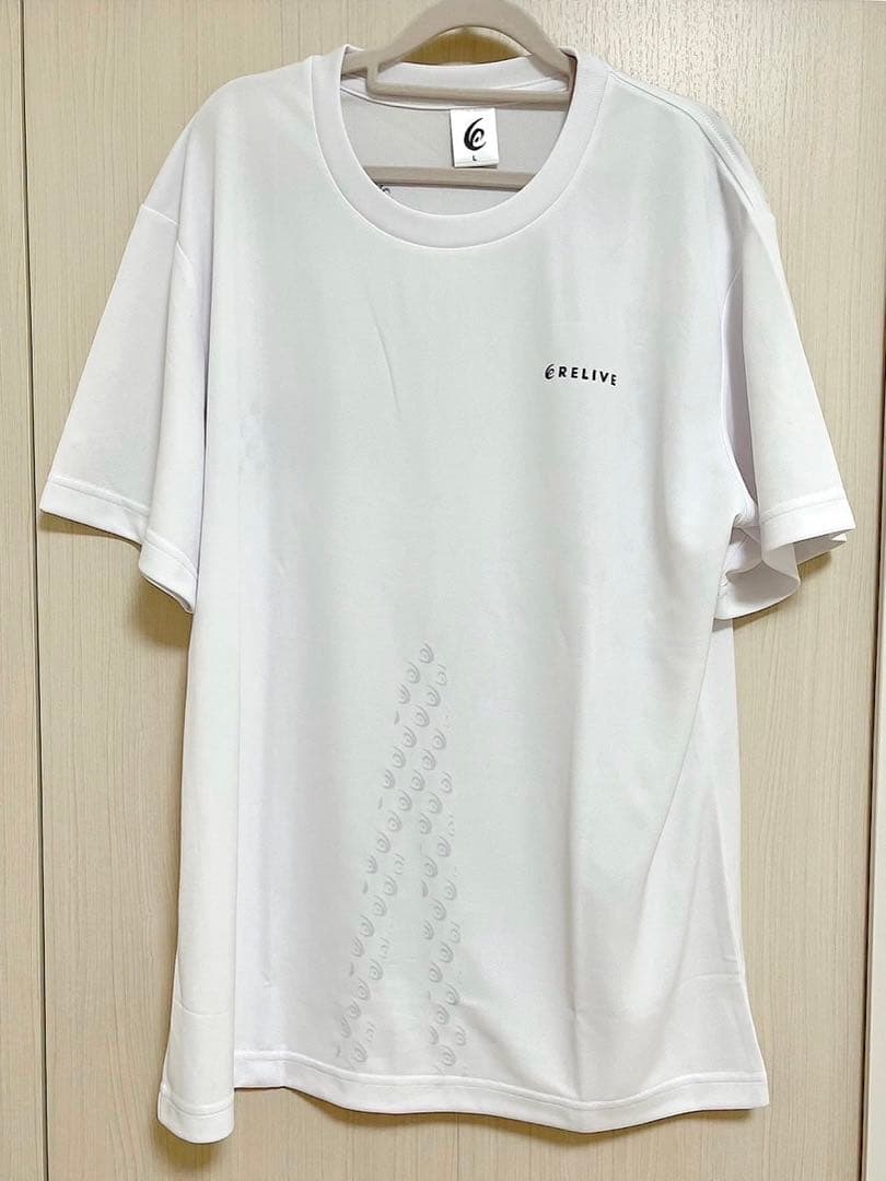 RELIVE ホワイト Tシャツ 男女兼用＞ リライブシャツ［Vネック］白 Sの