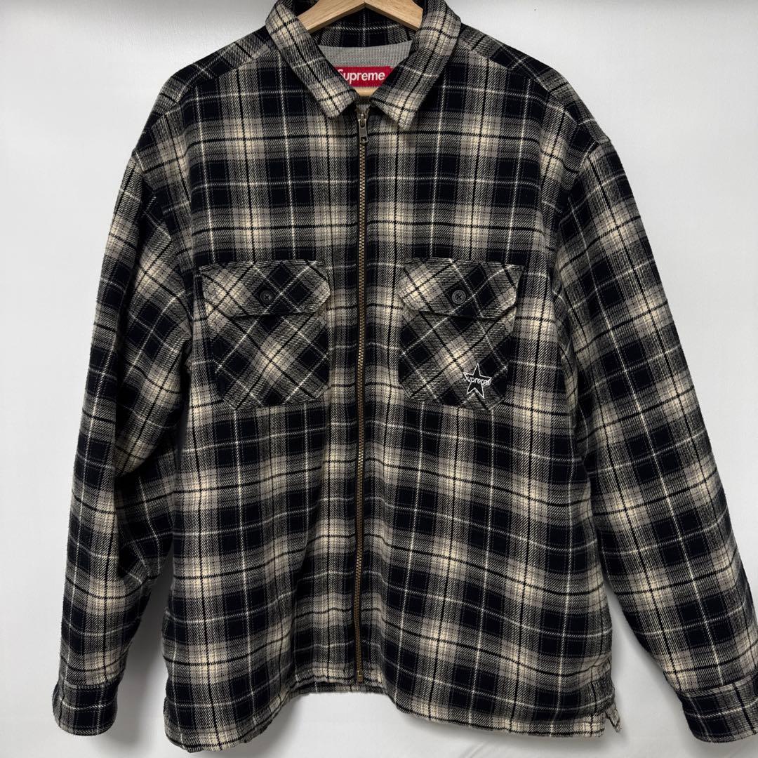 ジャケット・アウター supremeThermal Lined Zip Up FlannelShirt