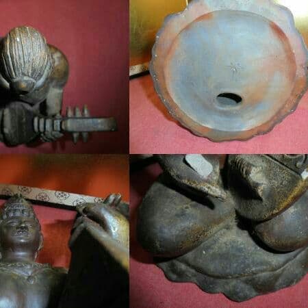 AKａ4875   古備前　仏像　弁財天　銘有