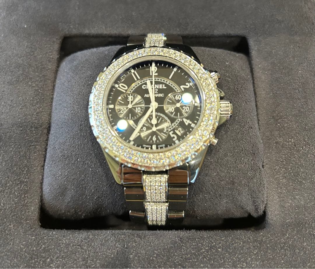CHANEL J12 41㎜クロノ ダイヤモンド　メンズ高級腕時計