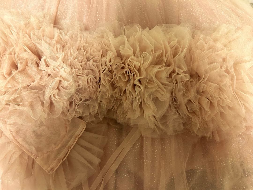 ハツコエンドウ風カラードレス　くすみピンク　ウェディングドレス