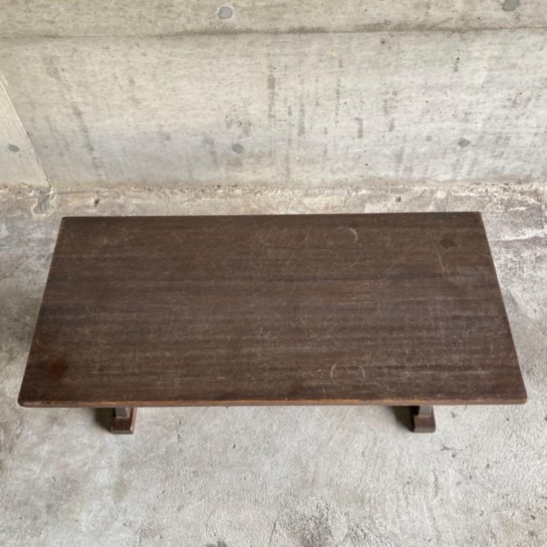 古い味のある文机 座卓 置物台 飾り棚 大型 透かし ハート型 木製