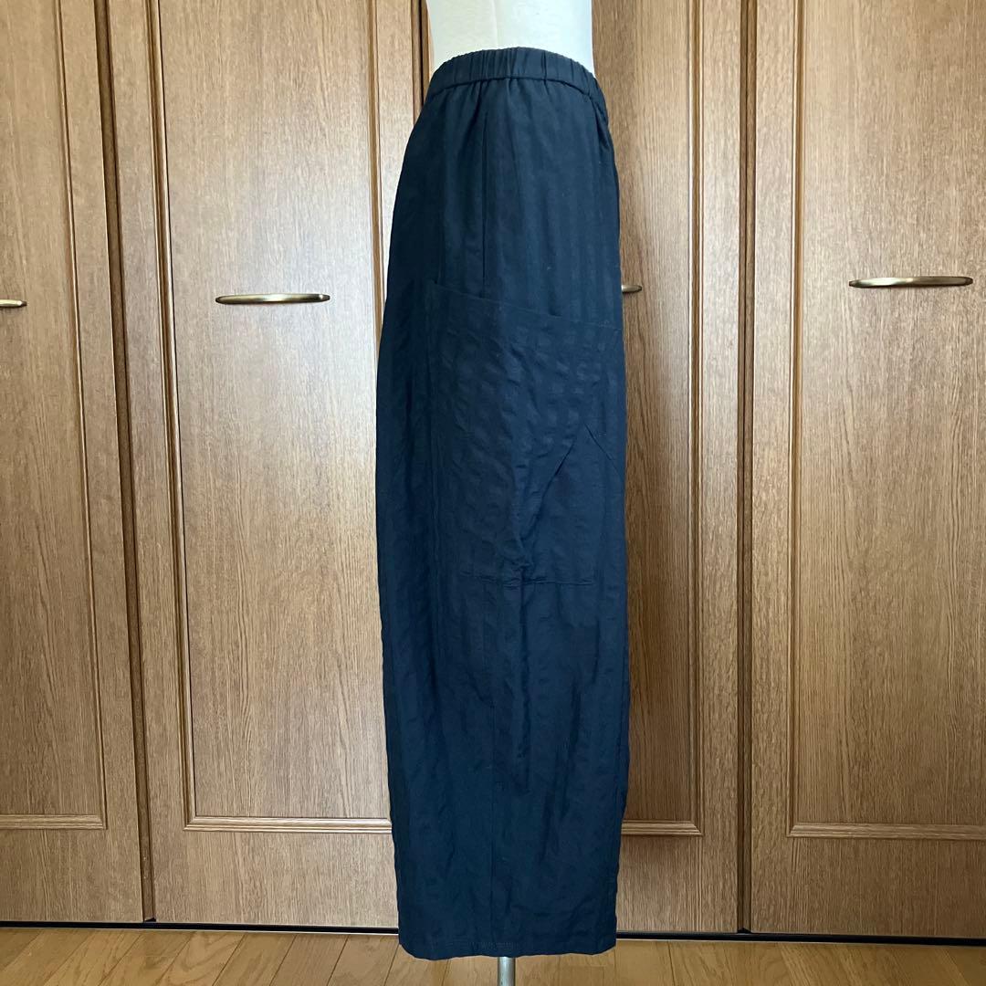 kazuringo様！ 慈雨 ポケットアクセント 凸凹生地のコクーンパンツ