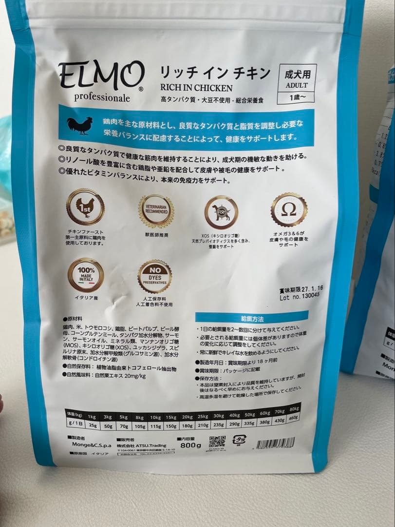 犬ELMO アダルト リッチインチキン4袋 7.6kg