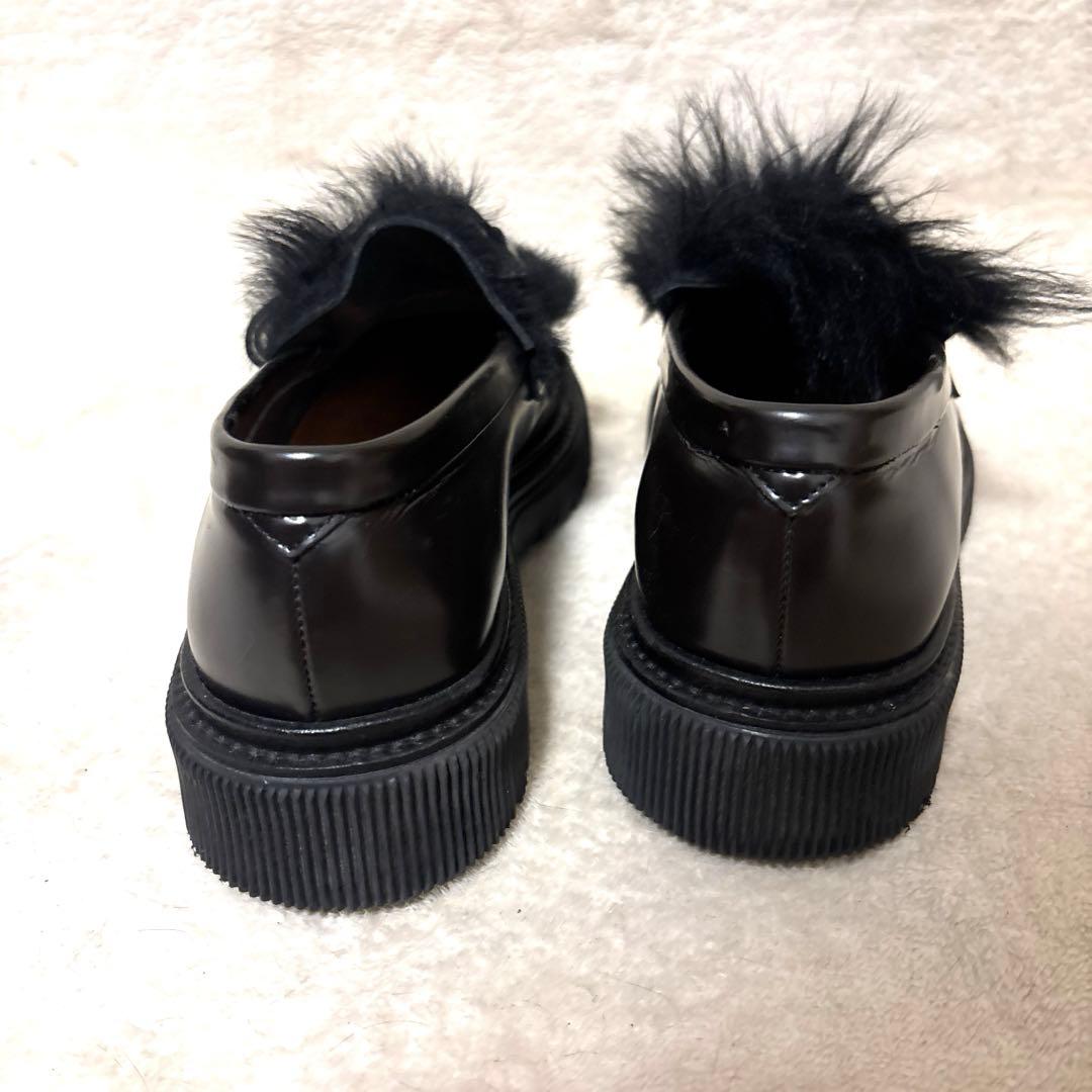 激レア⭐️ADIEU ファー レザー ローファー　革靴　ダークブラウン　42