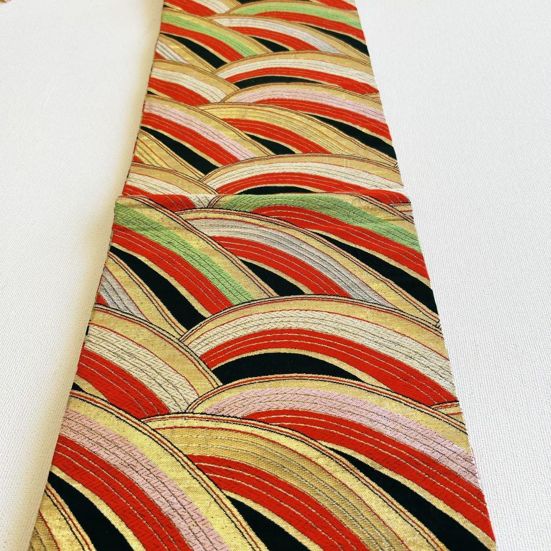 セット七五三7歳女の子長着＆袖なし長襦袢＆丸帯＆草履＆バッグ＆小物黄緑色金糸牡丹