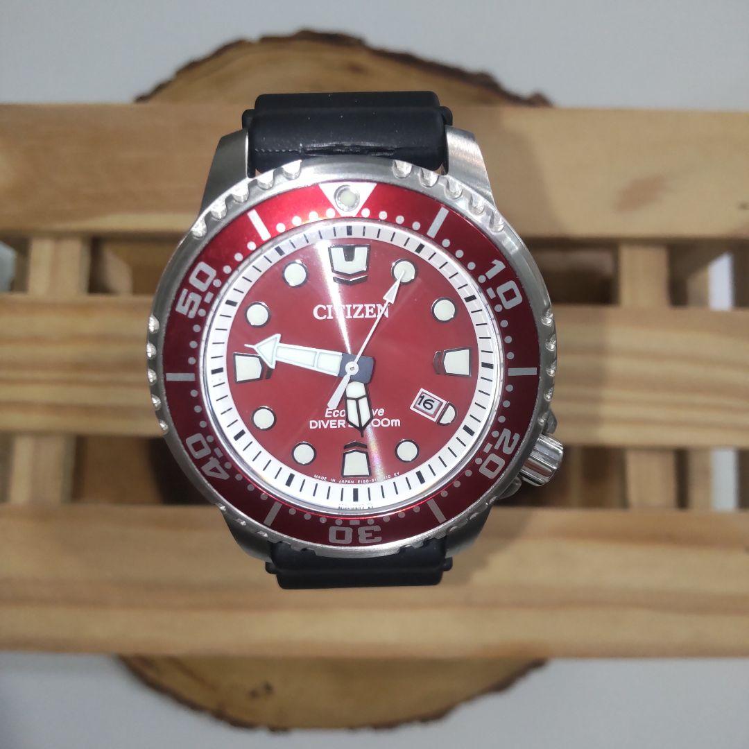 CITIZEN プロマスター　ソーラー ダイバーズウォッチ　希少レッド