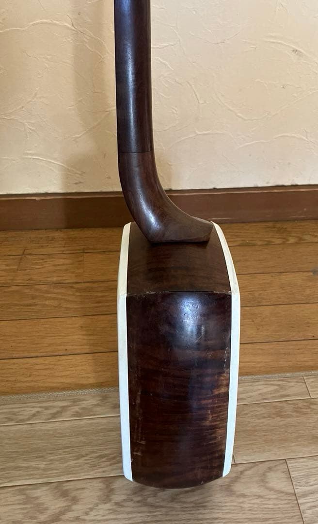 長唄・小唄三味線 銀細 綾杉洞 桑棹 かんべり修理済み 革両面