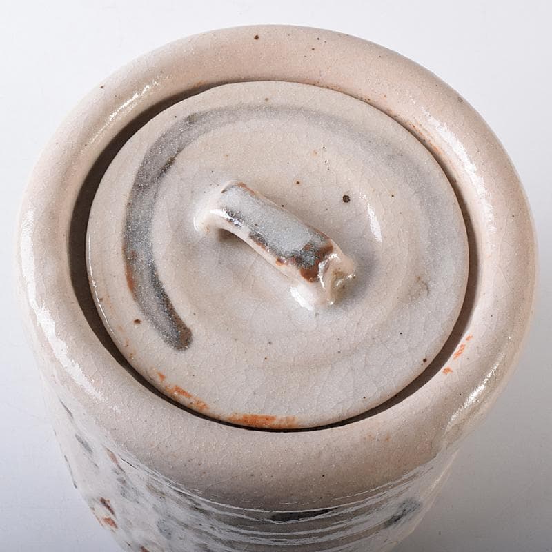 茶道具 山崎道正作 絵志野 水指 裏千家十五代鵬雲斎