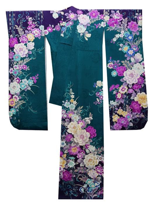 もりはなえ 振袖 豪華な色柄 紋意匠生地 身丈166cm ガード加工済