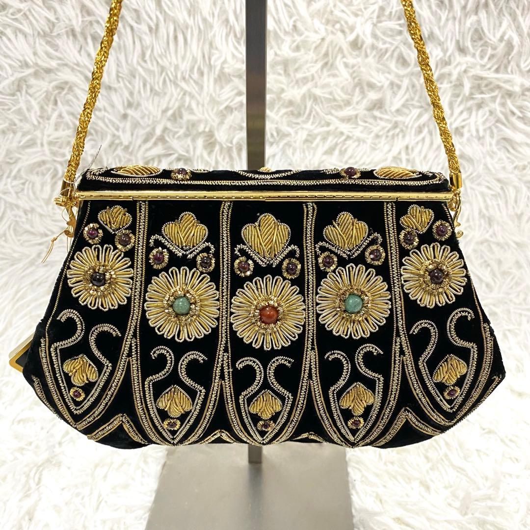 LUMY　ルミー　はしもと　ビーズバッグ　ハンドバッグ　皇室御用達　ヴィンテージ