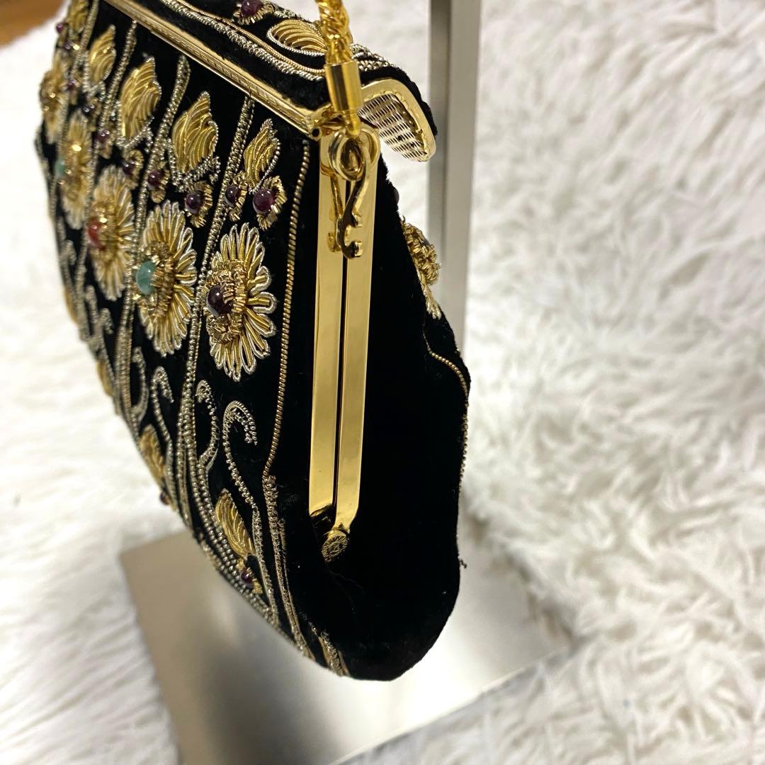 LUMY　ルミー　はしもと　ビーズバッグ　ハンドバッグ　皇室御用達　ヴィンテージ