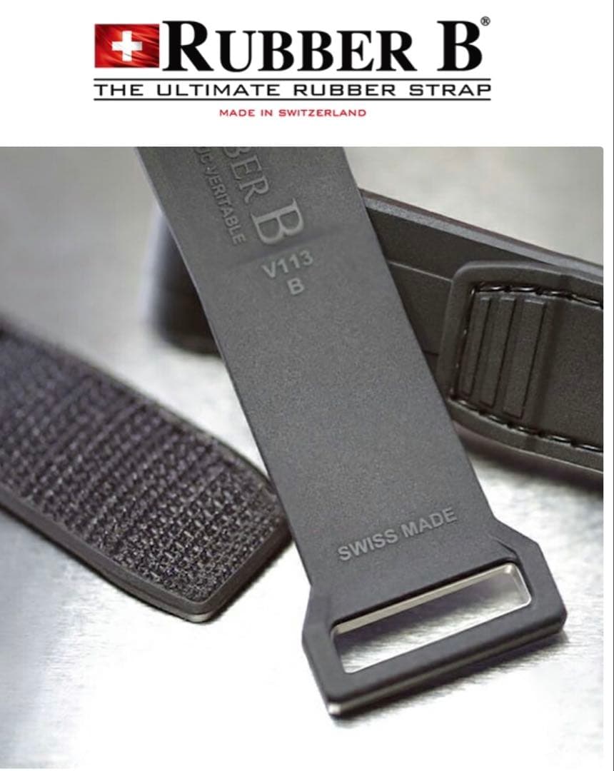 Rubber B ブラック ラバーストラップ 214270専用Mサイズ