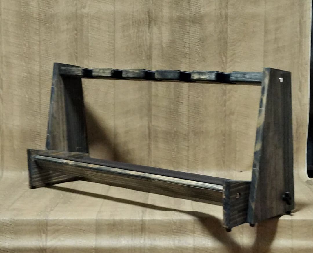 ♪手作り 沖縄三線ラック　折りたたみ収納　５丁掛け　三線スタンド　♪