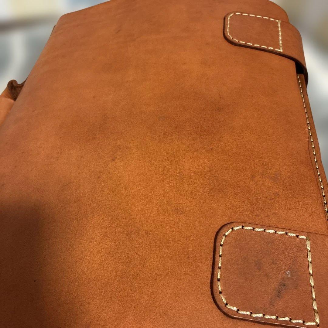 Herz 総かぶせ　横型　2way ビジネスバッグ　Lサイズ　革