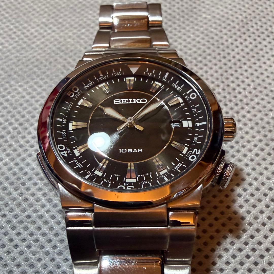 SEIKO セイコー アルピニスト似 ブラック文字盤 クォーツ 中古品