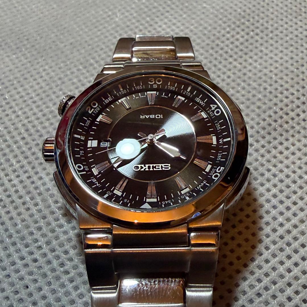 SEIKO セイコー アルピニスト似 ブラック文字盤 クォーツ 中古品