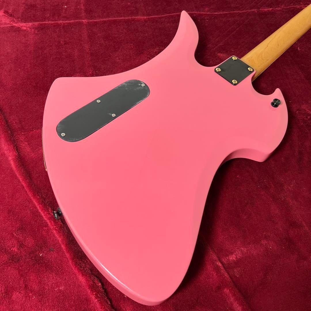 【8798】 フレットレスギター モッキンバード タイプ ピンク エレキギター