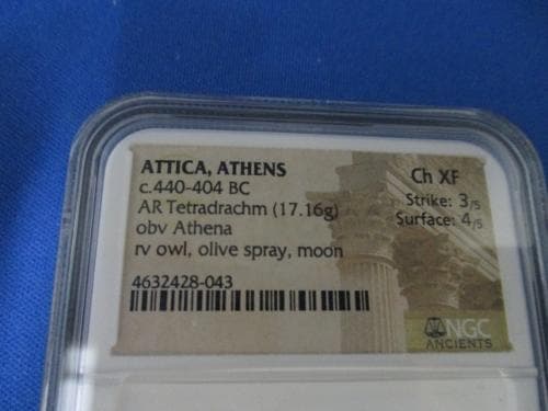 古代アテネ テトラドラクマ銀貨／アテナとフクロウ／NGC鑑定済の本物
