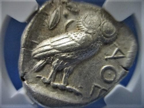 古代アテネ テトラドラクマ銀貨／アテナとフクロウ／NGC鑑定済の本物