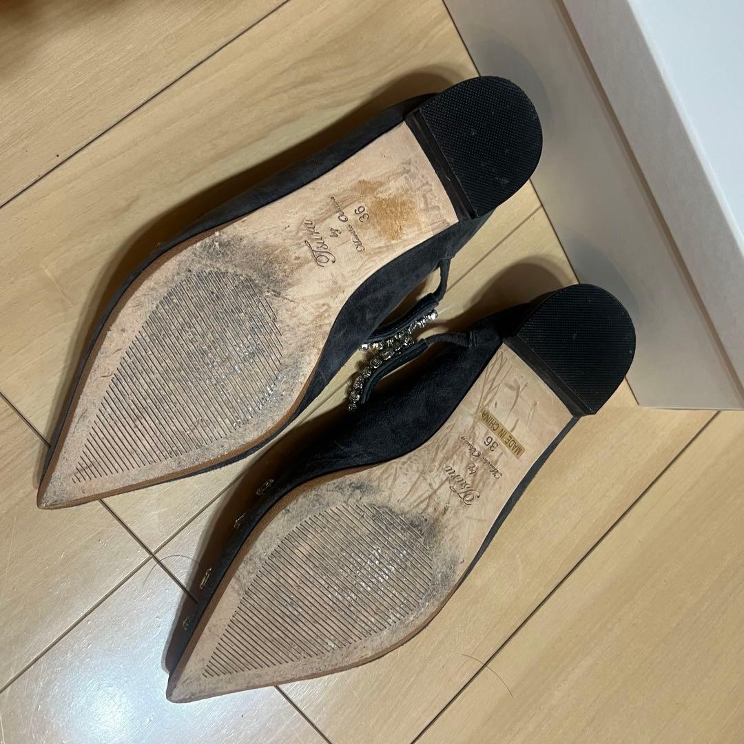 ツルバイマリコオイカワ ビジューフラットミュール