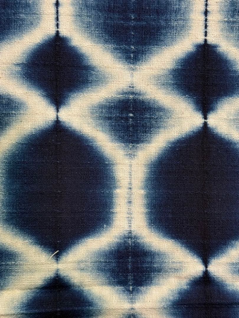 N 「有松鳴海絞り」藍染作家 片野かほり 国産天然藍染 個展出品作品布