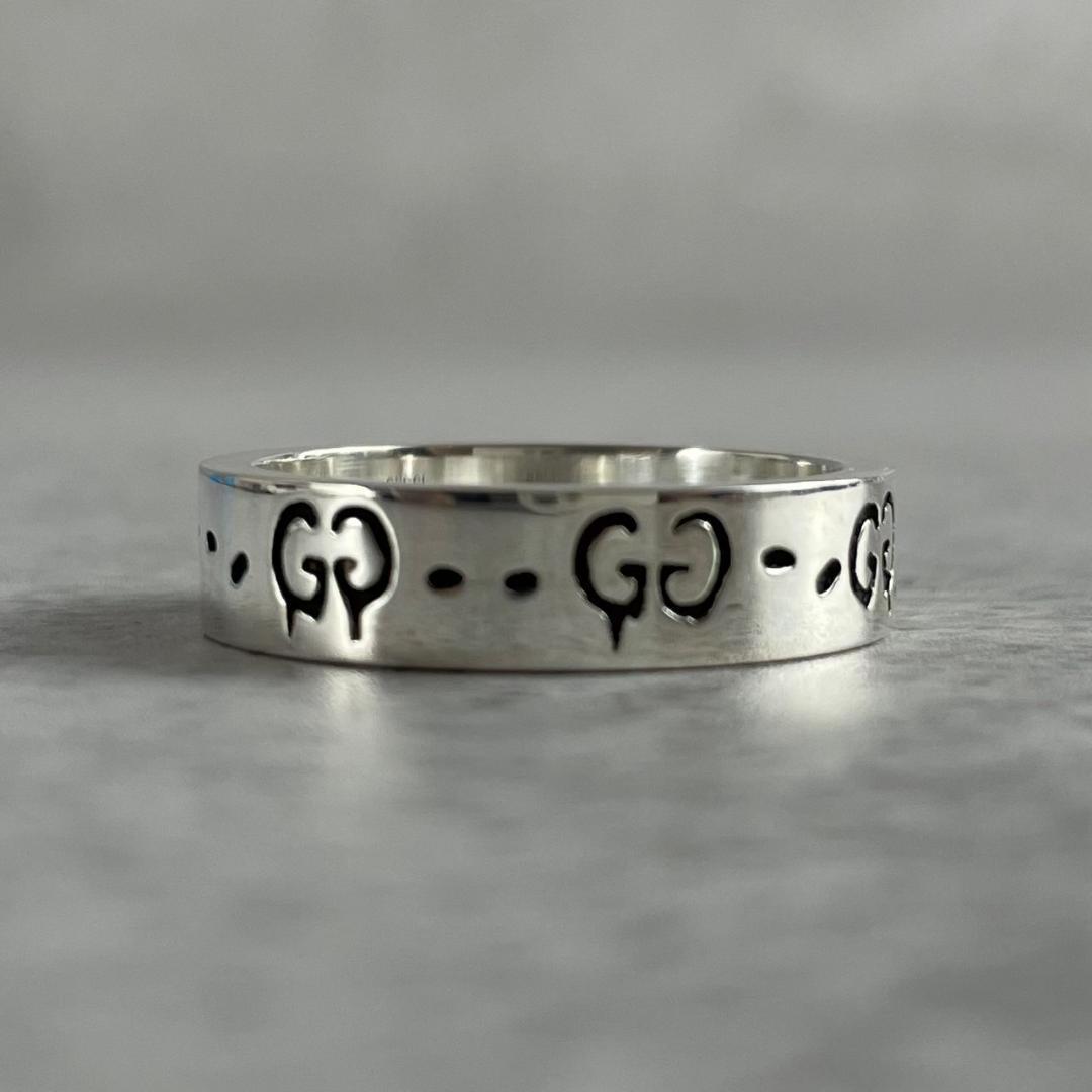 希少21号✨極美品 GUCCI ゴースト ワイド シルバー リング 925