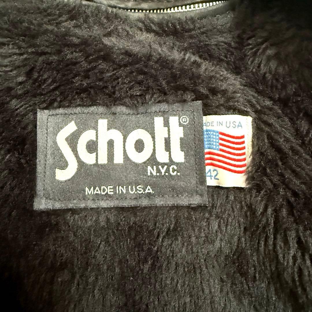 米国製42⭐️SCHOTT ショット シングル ライダース ボアライナー 2XL