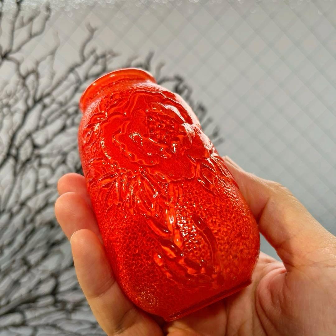 骨董 時代ガラス 超希少 瓜型 牡丹エンボス 飴屋瓶 金平糖瓶 菓子瓶