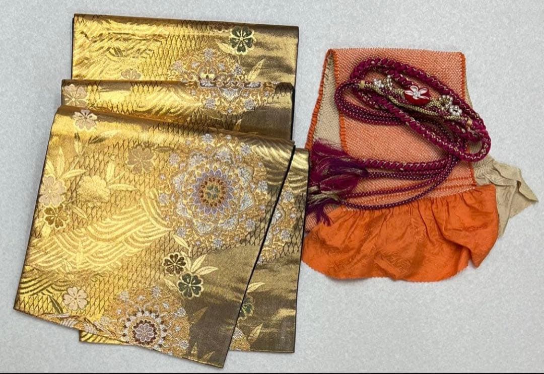 振り袖 フルセット 長襦袢 金彩加工 刺繍入り ますいわ屋 重ね襟付き