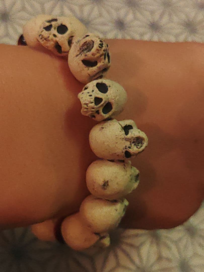 辰巳又助 陶器 髑髏数珠