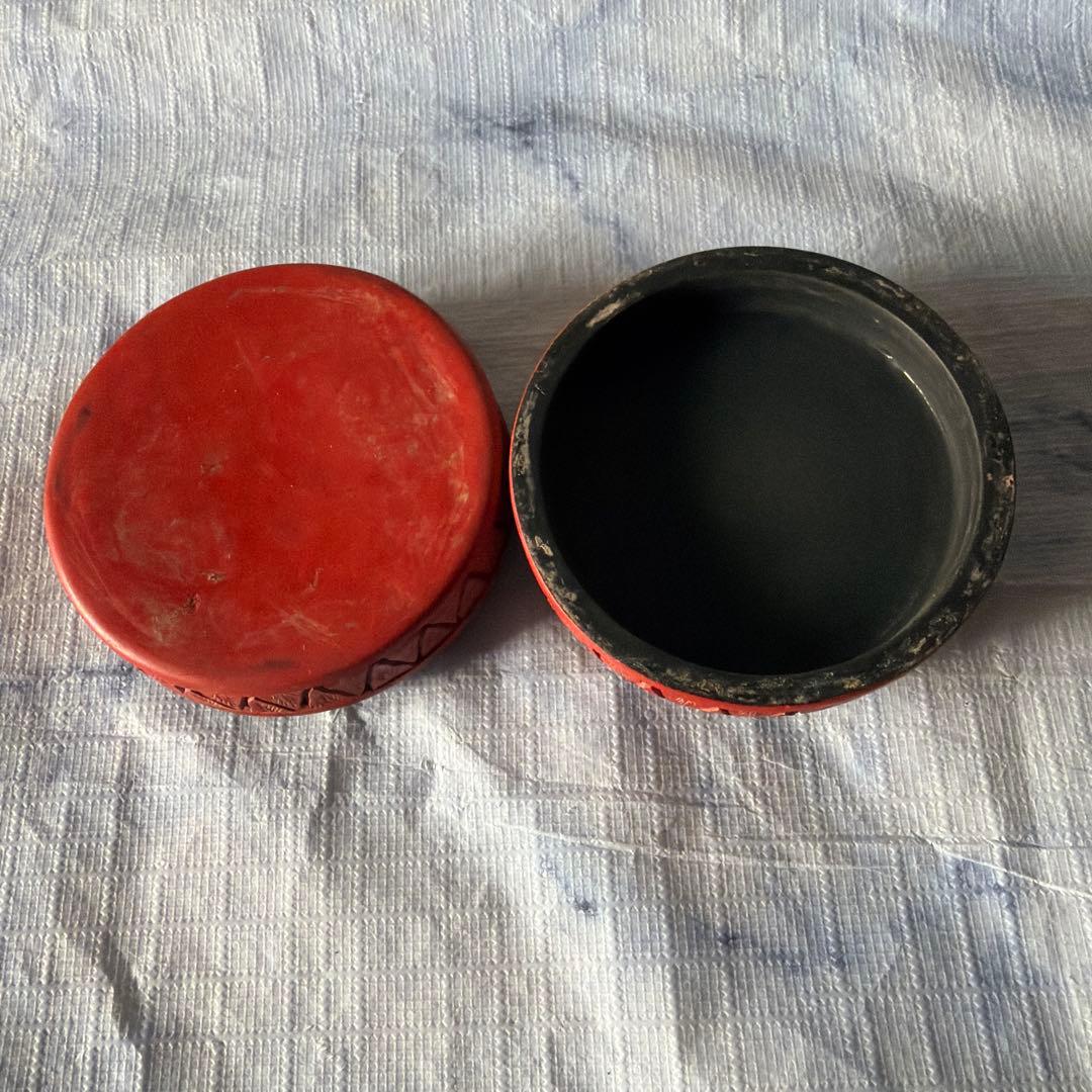 堆朱 香合 アンティーク 陶板 中国 China 小物入れ ピルケース - メルカリ