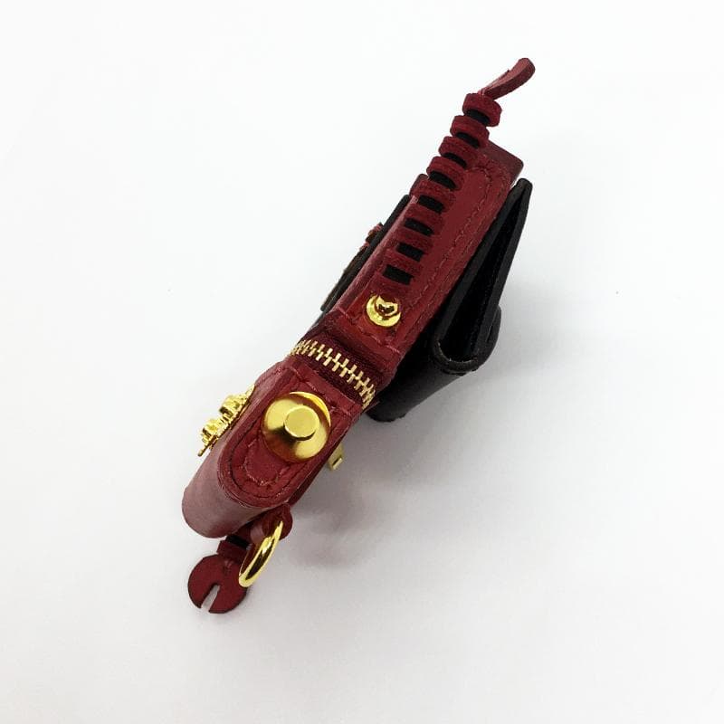 【本革】ケース 小銭入れ ロボット 赤色 レザー カードケース