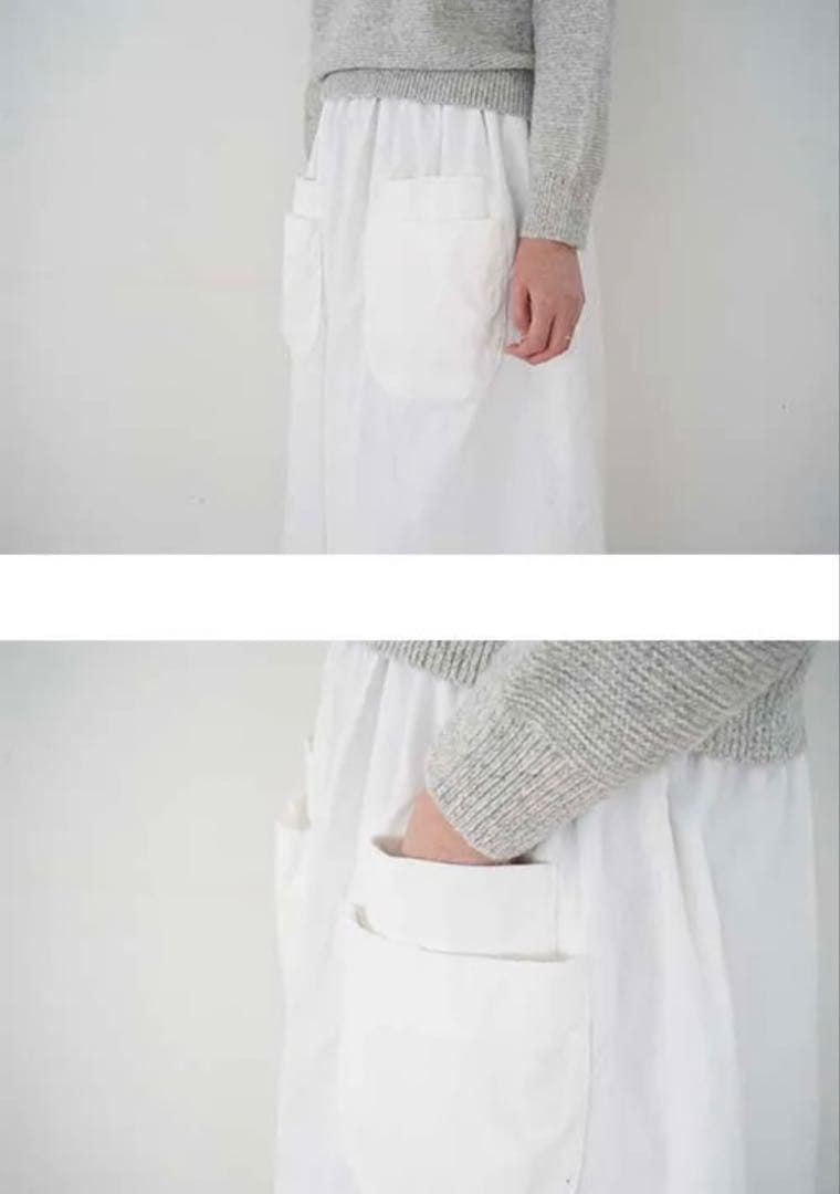 homspun 細コール ダブルポケットギャザースカート