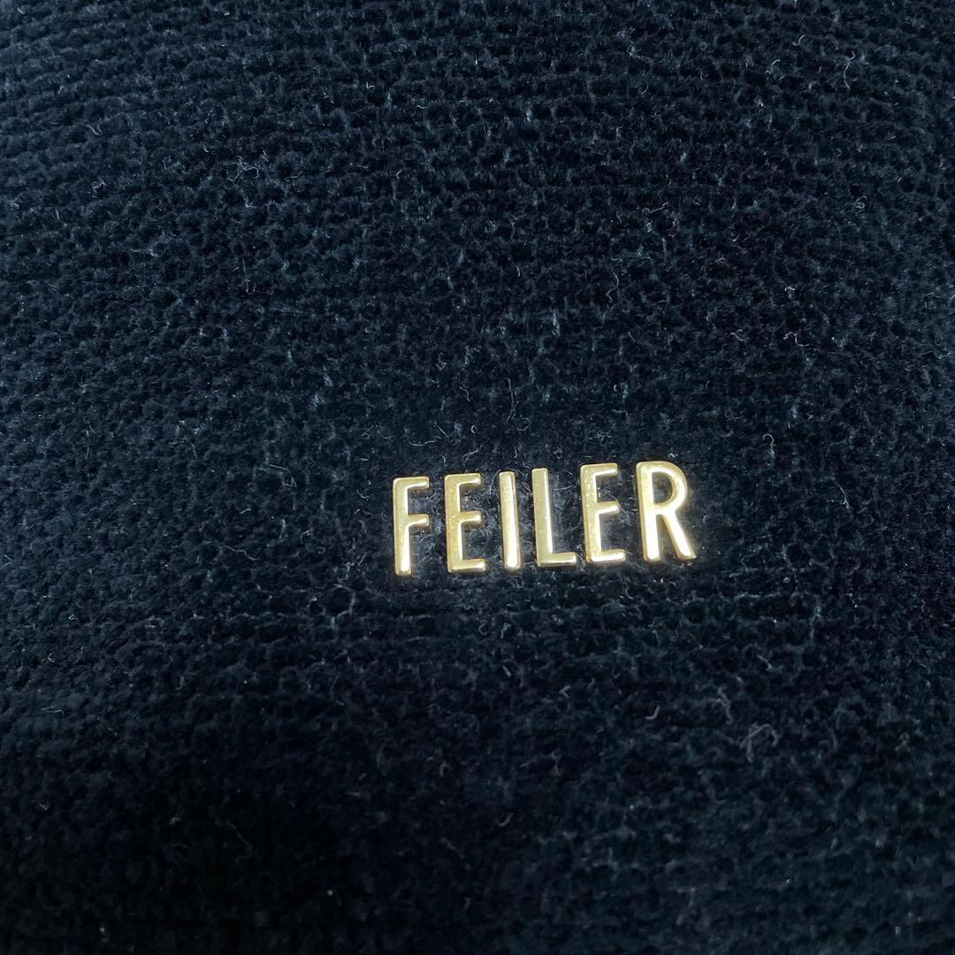 FEILER フェイラー　ユニ　巾着 バッグ　ブラック