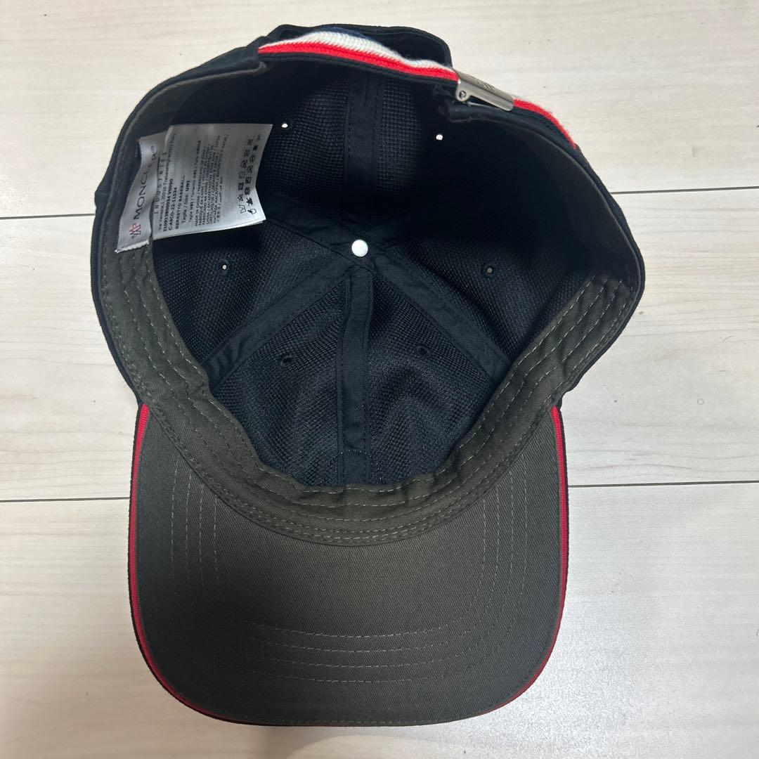 MONCLER コットン ベースボールキャップ ブラック メンズ