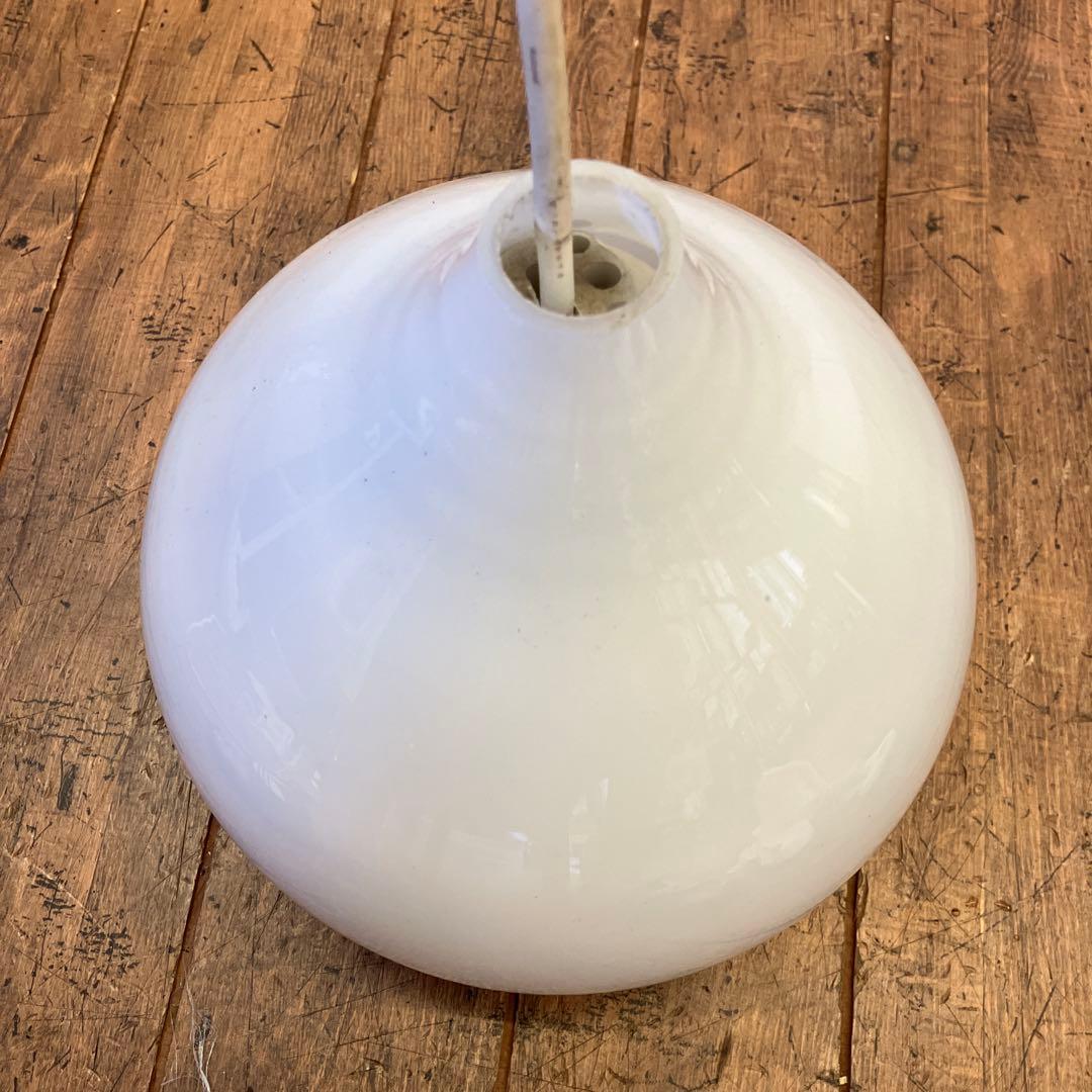 レトロ ガラス製 ミルクガラス ドロップ型 ペンダントライト 照明器具 リ