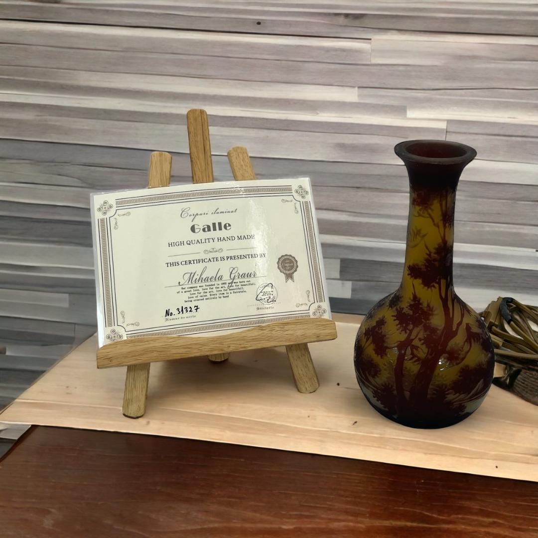 エミールガレ　鶴首型　照明　高さ24cm 被せガラス エミールガレ 鶴首型 照明 高さ24cm 被せガラス エミールガレ鶴首型