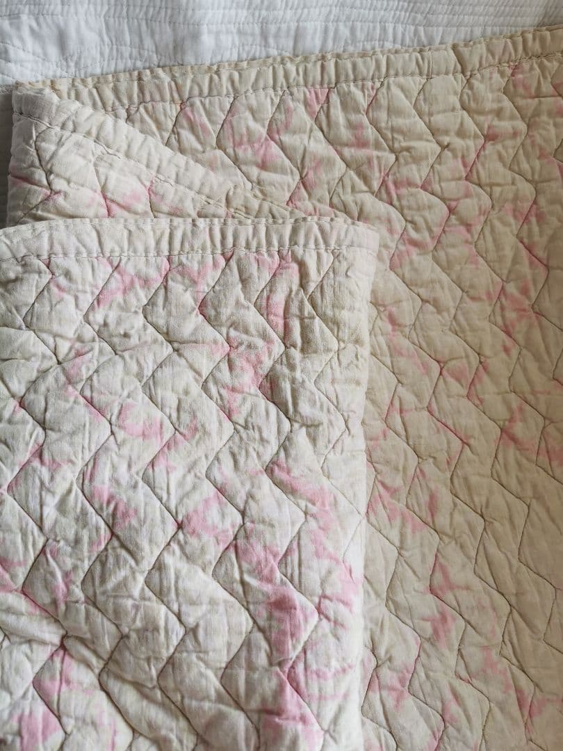 アンティーク ダーラムキルト 超大判リバーシブル シャビーシック