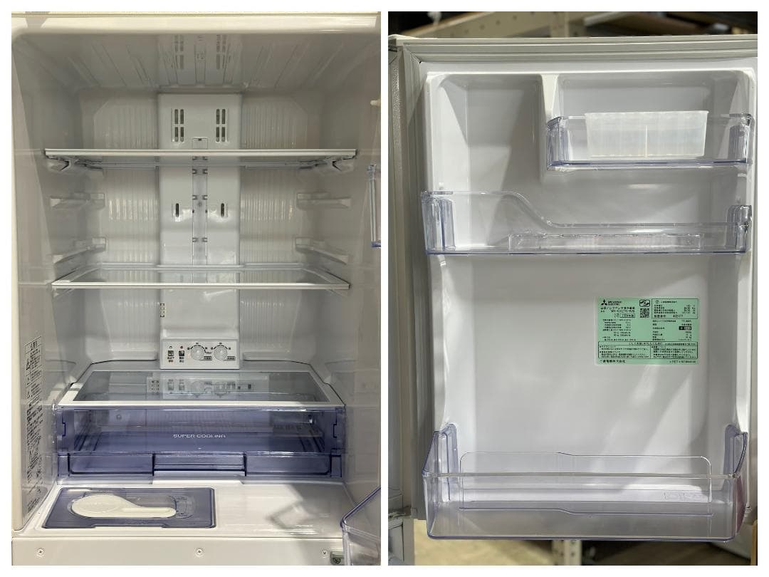 三菱電機 3ドア冷蔵庫 272L MR-CX27K-W 白 2024年製