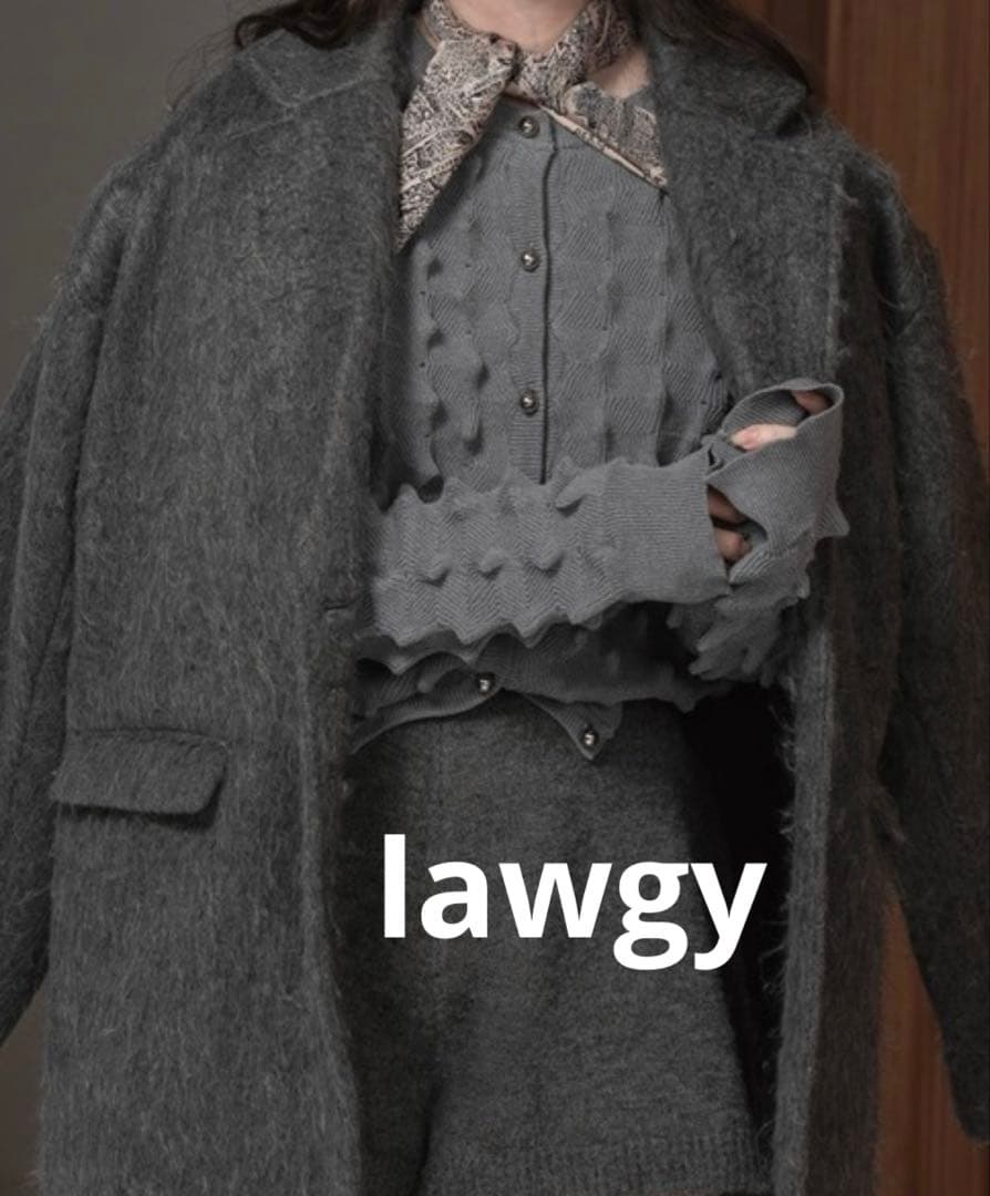 新品】lawgyラウジーシャギーコートジャケットジャンバーshaggyグレー