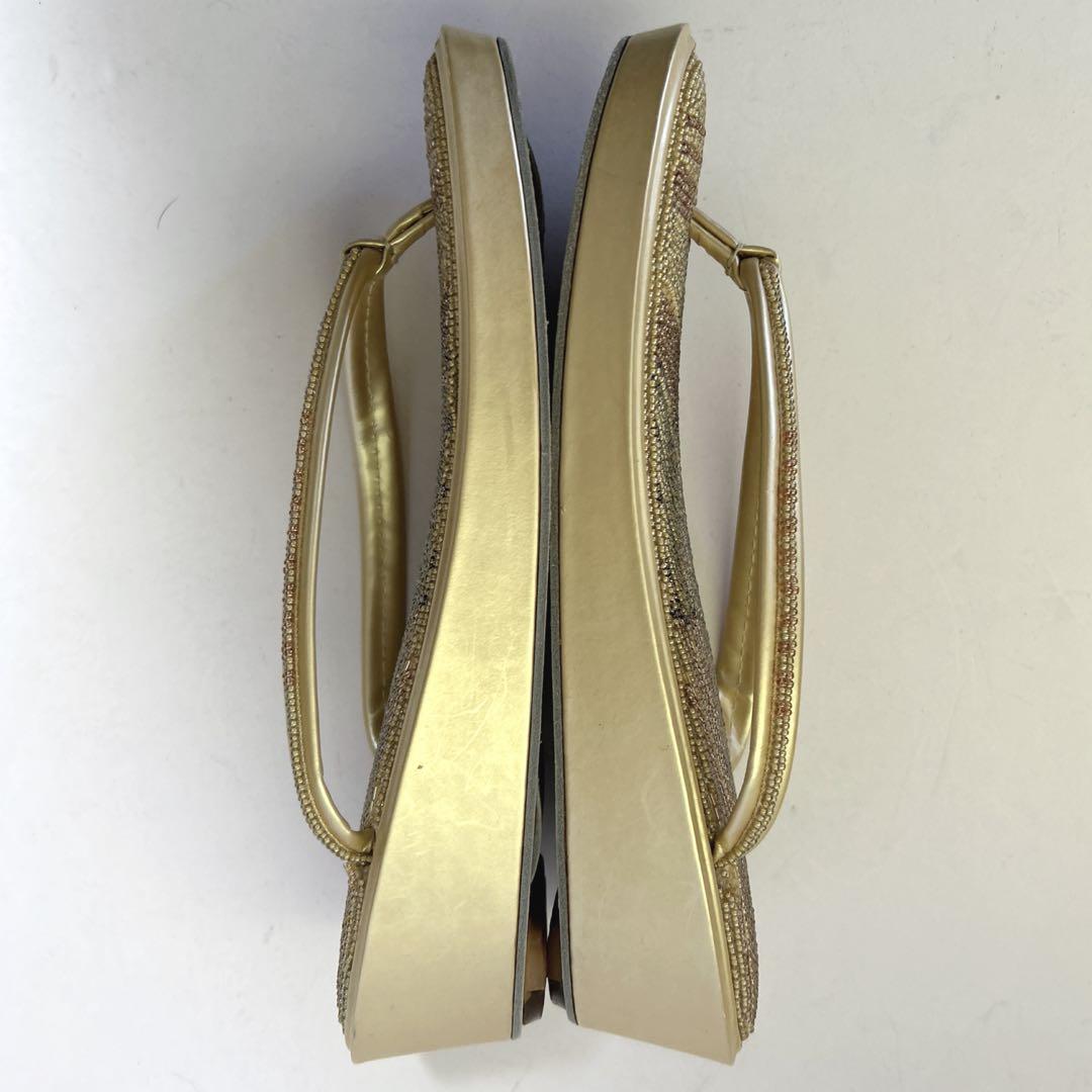 ✨美品✨総ビーズ 草履・バッグセット がま口 和装小物