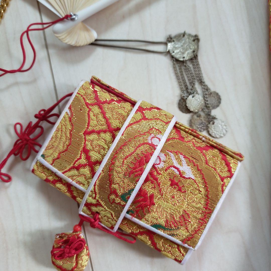 七五三用 赤系 花柄 華やか着物 振袖 小物 草履 7歳女の子 可愛い レトロ