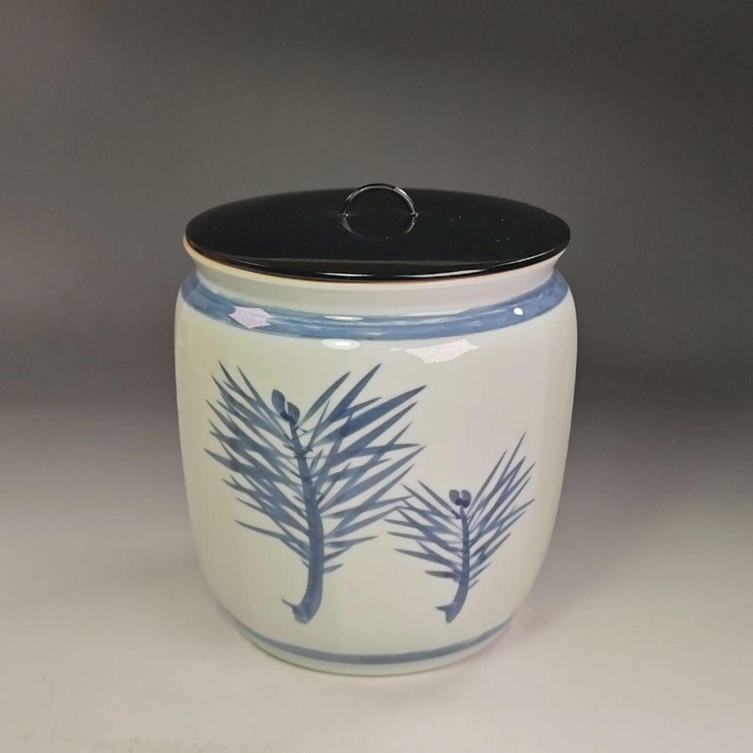 イ859 水指『押小路窯 庄左ェ門』『而妙斎好 若松 水指 共箱』茶道具