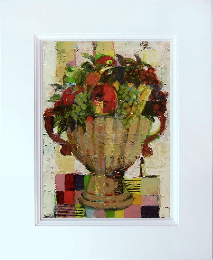 油絵 菅家令子 絵 絵画インテリア 額付(黒) uF6-113002 静物 果物