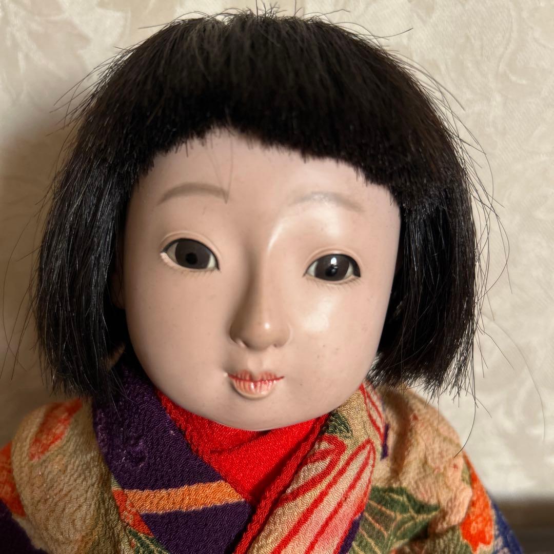 市松人形 江戸縮緬着物 アンティーク