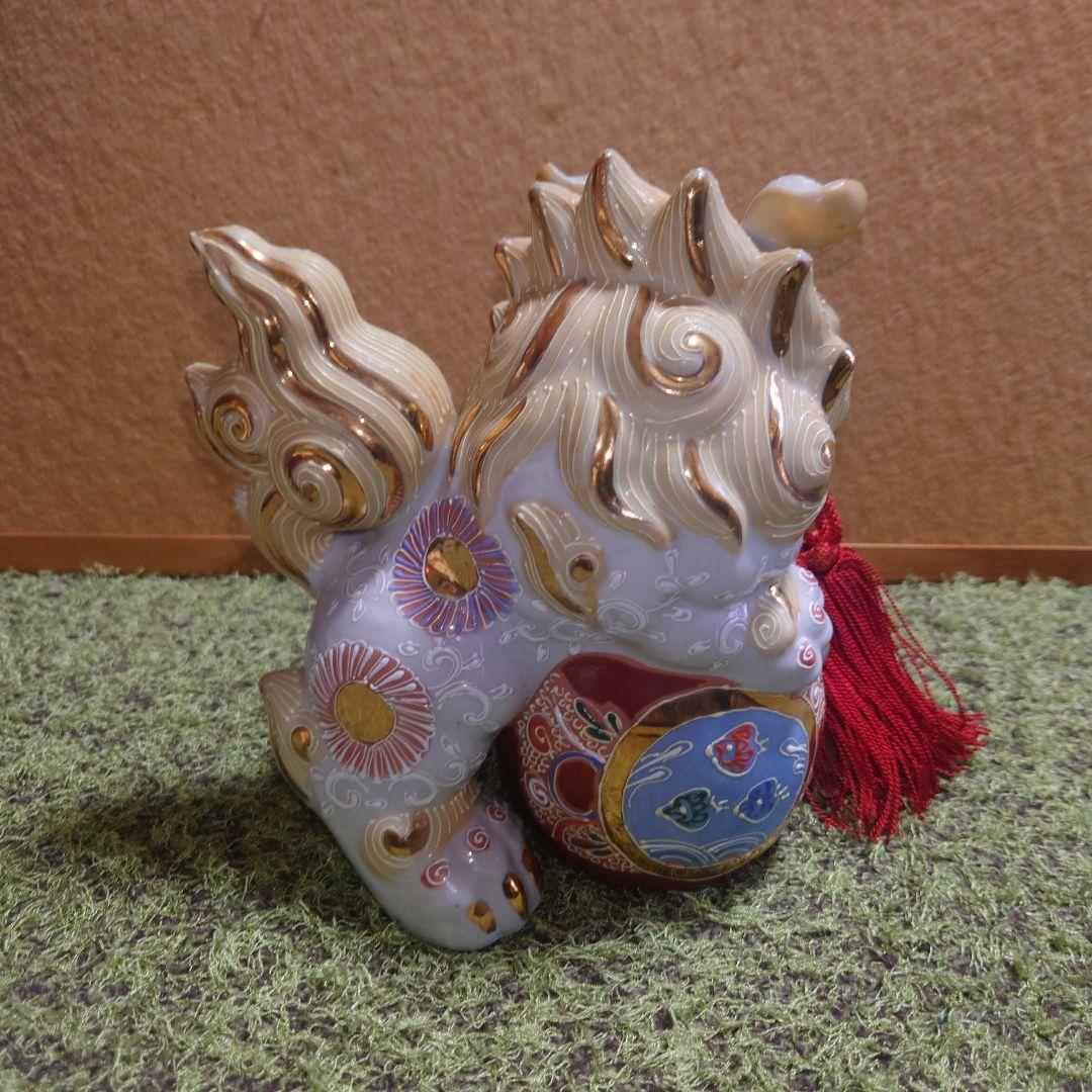 獅子陶器置物 白金装飾 - メルカリ